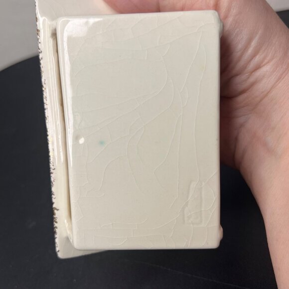 Mid-Century American Goldfinch Bird Lord's Prayer Book Ceramic Planter Vintage - Picture 11 of 11